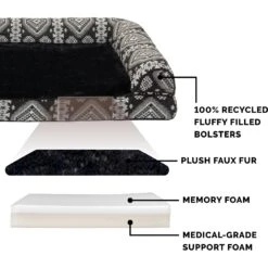 FurHaven Southwest Kilim Memory Foam Deluxe Chaise Dog & Cat Bed -Cozy Paws 244401 PT5. AC SS1800 V1606375319