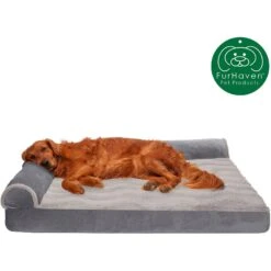 FurHaven Wave Fur & Velvet Cooling Gel Deluxe Chaise Dog & Cat Bed -Cozy Paws 244465 PT3. AC SS1800 V1601609158