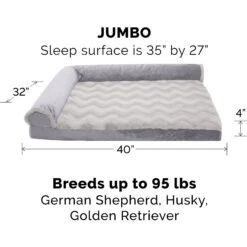 FurHaven Wave Fur & Velvet Cooling Gel Deluxe Chaise Dog & Cat Bed -Cozy Paws 244465 PT4. AC SS1800 V1667229401