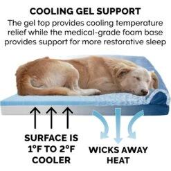 FurHaven Faux Fur & Suede Cooling Gel Sofa Dog & Cat Bed -Cozy Paws 244475 PT6. AC SS1800 V1606810040
