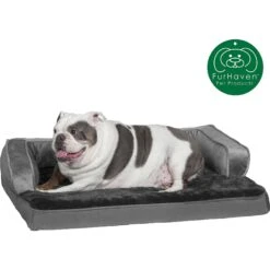 FurHaven Plush & Velvet Cooling Gel Comfy Couch Dog & Cat Bed -Cozy Paws 244481 PT3. AC SS1800 V1602303666