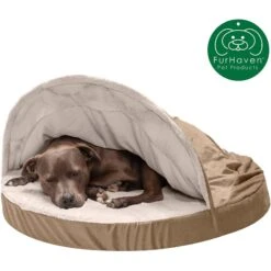 FurHaven Wave Fur & Velvet Orthopedic Snuggery Dog & Cat Bed -Cozy Paws 244490 PT3. AC SS1800 V1602847893