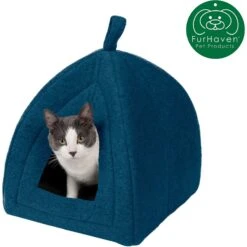 FurHaven Calming Fleece Covered Dog & Cat Bed -Cozy Paws 244616 PT3. AC SS1800 V1612504902