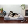 FurHaven Velvet Waves Perfect Comfort Memory Foam Bolster Cat & Dog Bed With Removable Cover