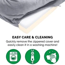 FurHaven Velvet Waves Perfect Comfort Memory Foam Bolster Cat & Dog Bed With Removable Cover -Cozy Paws 244642 PT7. AC SS1800 V1602815481