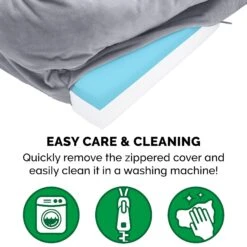 FurHaven Velvet Waves Perfect Comfort Cooling Gel Bolster Cat & Dog Bed With Removable Cover -Cozy Paws 244658 PT7. AC SS1800 V1602830184