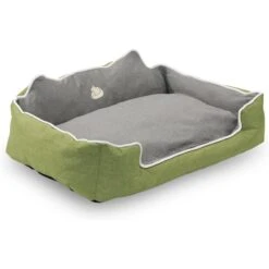 HappyCare Textiles High Back Rectangle Bolster Cat & Dog Bed -Cozy Paws 245773 PT1. AC SS1800 V1596059452