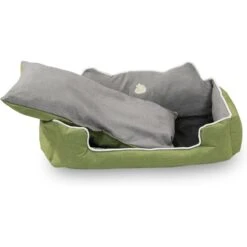 HappyCare Textiles High Back Rectangle Bolster Cat & Dog Bed -Cozy Paws 245773 PT2. AC SS1800 V1596058254