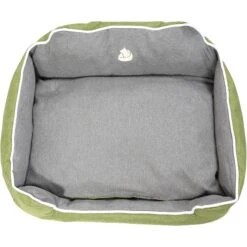 HappyCare Textiles High Back Rectangle Bolster Cat & Dog Bed -Cozy Paws 245773 PT3. AC SS1800 V1596057356