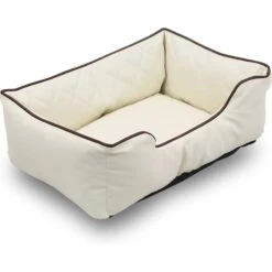 HappyCare Textiles Luxury All Sides Faux Leather Bolster Cat & Dog Bed -Cozy Paws 245779 PT1. AC SS1800 V1596059167