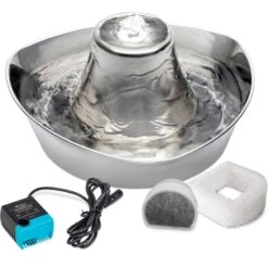 PetSafe Seaside Stainless Steel Cat Water Fountain, 60-oz -Cozy Paws 247079 PT7. AC SS1800 V1663967115