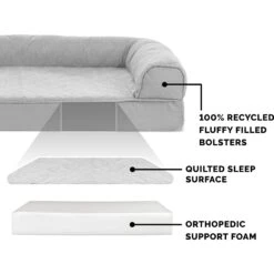 FurHaven Quilted Full Support Orthopedic Sofa Dog & Cat Bed -Cozy Paws 251838 PT5. AC SS1800 V1611070692