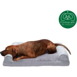 FurHaven Plush & Suede Full Support Orthopedic Sofa Dog & Cat Bed -Cozy Paws 251847 PT3. AC SS1800 V1599852398