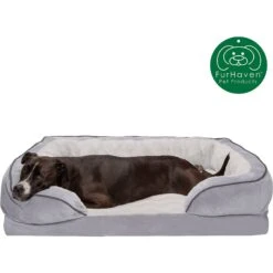 FurHaven Perfect Comfort Velvet Waves Full Support Orthopedic Sofa Dog & Cat Bed -Cozy Paws 251864 PT3. AC SS1800 V1602845173