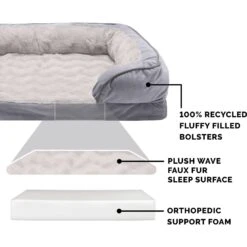 FurHaven Perfect Comfort Velvet Waves Full Support Orthopedic Sofa Dog & Cat Bed -Cozy Paws 251864 PT5. AC SS1800 V1602826907
