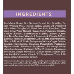 Wholesomes Sensitive Skin & Stomach With Lamb Protein Dry Dog Food, 30-lb Bag -Cozy Paws 252535 PT4. AC SS1800 V1600208467