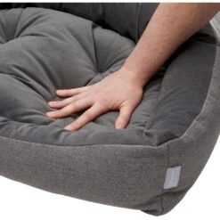 Frisco Rectangular Personalized Bolster Dog Bed W/Removable Cover, Dark Gray, X-Large -Cozy Paws 252611 PT7. AC SS1800 V1604528810