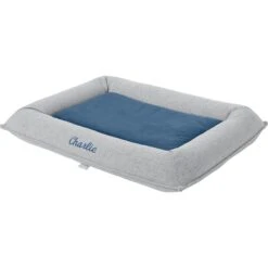 Frisco Orthopedic Personalized Bolster Dog Bed W/Removable Cover, Harbour Blue, Large -Cozy Paws 252617 PT3. AC SS1800 V1604500002