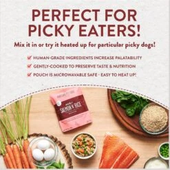 Portland Pet Food Company Wally's Salmon N' Rice Homestyle Wet Dog Food Topper, 9-oz Pouch, Case Of 4 -Cozy Paws 252881 PT4. AC SS1800 V1693247819