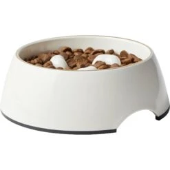 Frisco Melamine Slow Feed Dog & Cat Bowl With Gold Trim -Cozy Paws 253066 PT3. AC SS1800 V1616597851