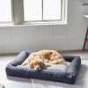 Frisco Faux Felt Orthopedic Rectangular Bolster Dog Bed W/Removable Cover -Cozy Paws 255177 MAIN. AC SS1800 V1616013126