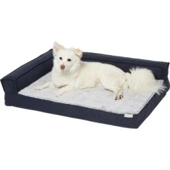 Frisco Faux Felt Orthopedic Corner Sofa Bolster Dog Bed W/Removable Cover -Cozy Paws 255190 PT2. AC SS1800 V1616074455