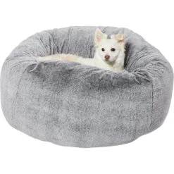 Frisco Plush Pouf Pillow Cat & Dog Bed -Cozy Paws 255195 PT2. AC SS1800 V1616076741