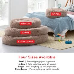 Brindle Donut Cuddler Dog & Cat Bed, Tan -Cozy Paws 256160 PT7. AC SS1800 V1602124603