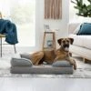 Brindle Orthopedic Bolster Dog & Cat Bed With Removable Cover -Cozy Paws 256164 MAIN. AC SS1800 V1602108974