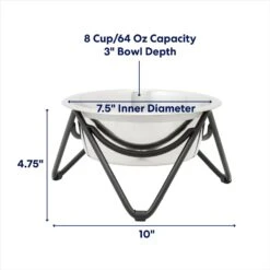 Frisco Triangle Iron Non-Skid Elevated Dog & Cat Bowl -Cozy Paws 257155 PT1. AC SS1800 V1692728186