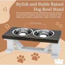 Bearwood Essentials Farmhouse Elevated Dog Feeder -Cozy Paws 258636 PT5. AC SS1800 V1698845994
