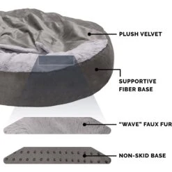 FurHaven Wave Covered Pillow Cat & Dog Bed -Cozy Paws 258985 PT4. AC SS1800 V1604109812