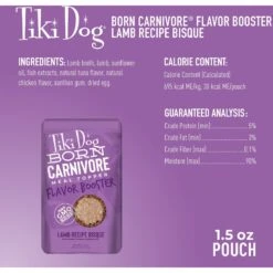 Tiki Dog Born Carnivore Flavor Booster Lamb Bisque Non-GMO Wet Dog Food Topper -Cozy Paws 259162 PT3. AC SS1800 V1701796154