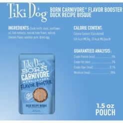 Tiki Dog Born Carnivore Flavor Booster Duck Bisque Non-GMO Wet Dog Food Topper -Cozy Paws 259166 PT3. AC SS1800 V1701796131