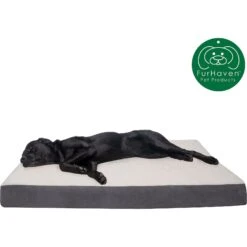 FurHaven Faux Sheepskin & Suede Cooling Gel Cat & Dog Bed With Removable Cover -Cozy Paws 261665 PT3. AC SS1800 V1605657409