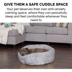 FurHaven Luxury Faux Fur Self-Warming Hi-Lo Donut Cat & Dog Bed -Cozy Paws 262932 PT7. AC SS1800 V1606798329