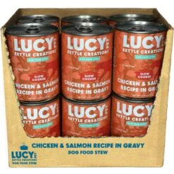 Lucy Pet Products Kettle Creations Chicken & Salmon Recipe In Gravy Wet Dog Food, 12.5-oz Can, Case Of 12 -Cozy Paws 263488 PT1. AC SS1800 V1607480535