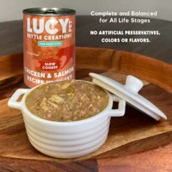 Lucy Pet Products Kettle Creations Chicken & Salmon Recipe In Gravy Wet Dog Food, 12.5-oz Can, Case Of 12 -Cozy Paws 263488 PT2. AC SS1800 V1607475451
