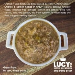Lucy Pet Products Kettle Creations Chicken & Salmon Recipe In Gravy Wet Dog Food, 12.5-oz Can, Case Of 12 -Cozy Paws 263488 PT3. AC SS1800 V1607439731