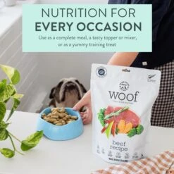 The New Zealand Natural Pet Food Co. Woof Beef Recipe Grain-Free Freeze-Dried Dog Food -Cozy Paws 263584 PT2. AC SS1800 V1608270184