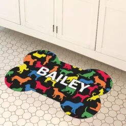 Bungalow Flooring Dog Bone Shaped Personalized Dog Placemat -Cozy Paws 263755 PT2. AC SS1800 V1615506708