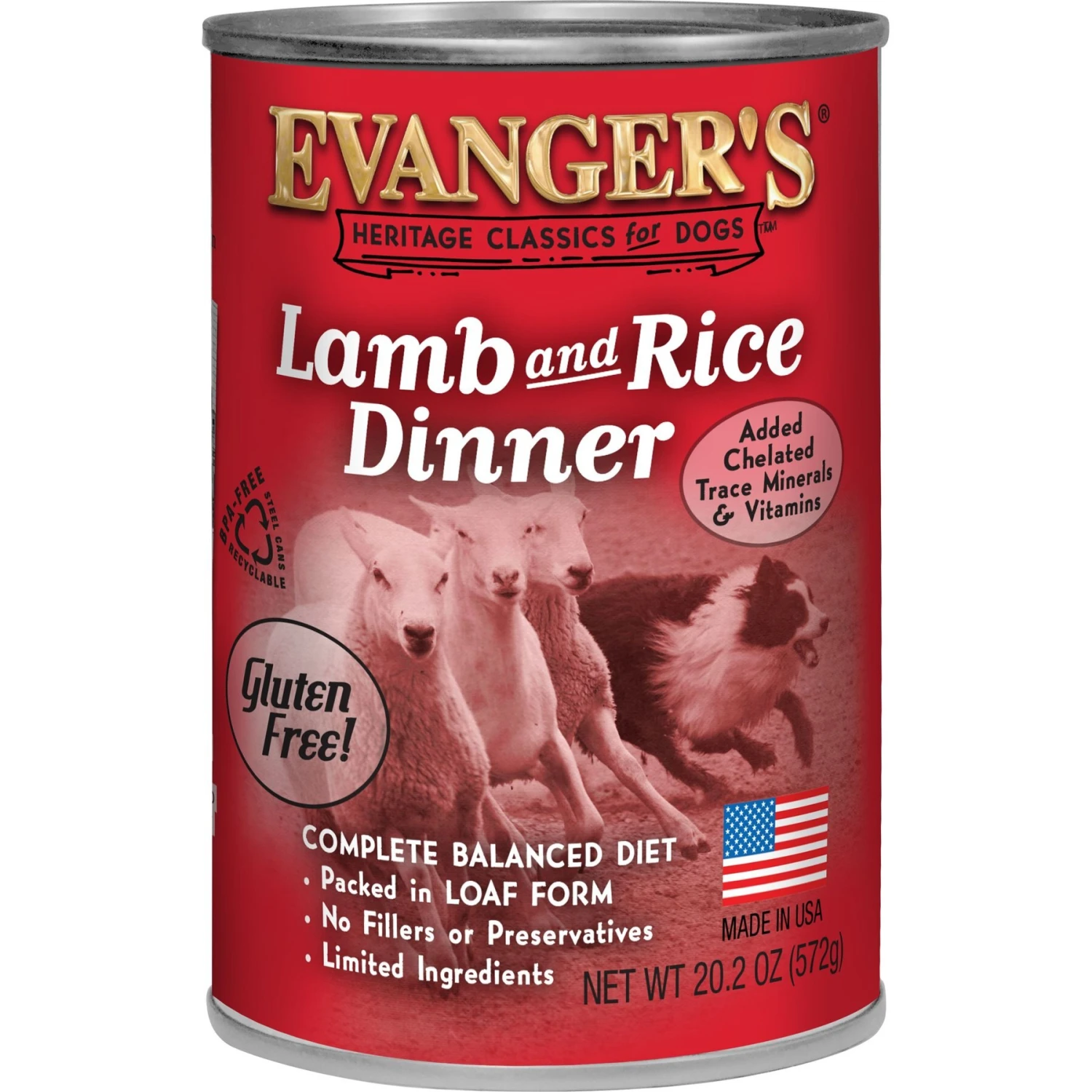 Evanger's Lamb & Rice Dinner Wet Dog Food, 20.2-oz Can, Case Of 12 3 Evanger's Lamb & Rice Dinner Wet Dog Food, 20.2-oz Can, Case Of 12