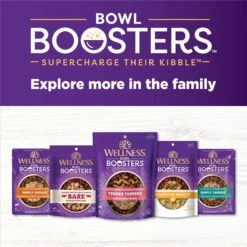 Wellness CORE Bowl Boosters Heart Health Dry Dog Food Topper, 4-oz Bag -Cozy Paws 264867 PT6. AC SS1800 V1703709195