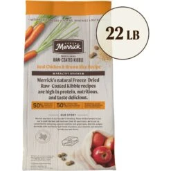 Merrick Healthy Grains Raw-Coated Kibble Real Chicken + Brown Rice Recipe Freeze-Dried Dry Dog Food -Cozy Paws 265200 PT2. AC SS1800 V1673561287