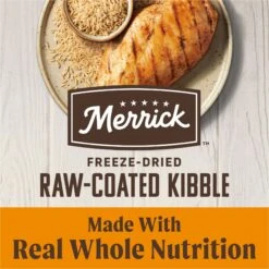 Merrick Healthy Grains Raw-Coated Kibble Real Chicken + Brown Rice Recipe Freeze-Dried Dry Dog Food -Cozy Paws 265200 PT4. AC SS1800 V1673561286
