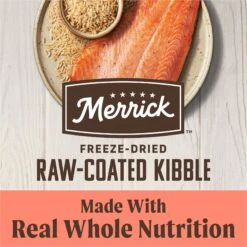 Merrick Healthy Grains Raw-Coated Kibble Real Salmon + Brown Rice Recipe Freeze-Dried Dry Dog Food -Cozy Paws 265204 PT4. AC SS1800 V1673561272