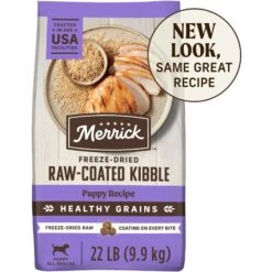 Merrick Healthy Grains Raw-Coated Kibble Puppy Recipe Freeze-Dried Dry Dog Food