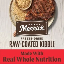 Merrick Healthy Grains Raw-Coated Kibble Real Beef + Brown Rice Recipe Freeze-Dried Dry Dog Food -Cozy Paws 265212 PT4. AC SS1800 V1673561128