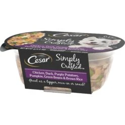 Cesar Simply Crafted Chicken, Duck, Purple Potatoes, Pumpkin, Green Beans & Brown Rice Adult Wet Dog Food Meal Topper -Cozy Paws 265562 PT2. AC SS1800 V1695650080