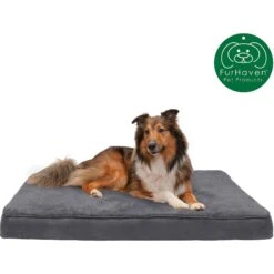 FurHaven Terry Deluxe Memory Foam Pillow Cat & Dog Bed With Removable Cover -Cozy Paws 265749 PT3. AC SS1800 V1609379261